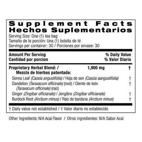 Bio Nutrition, Acai Cleansing And Detox Tea, 30 Count