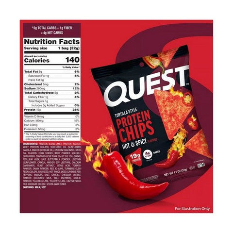 Quest, Protein Chips Tortilla Hot And Spicy, 8 Count Quest