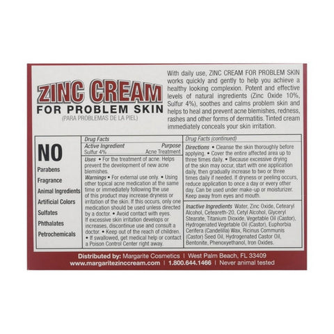 Margarite Cosmetics, Zinc Cream, 1 oz