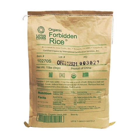 Lotus Foods, Lotus Foods Bulk Organic Forbidden Black Rice, 11 Lbs