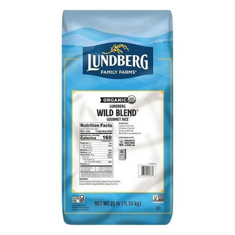 Lundberg, Organic Wild Blend Gourmet Brown Rice, 25 Lbs