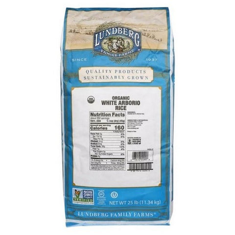Lundberg, Organic California White Arborio Rice, 25 Lbs