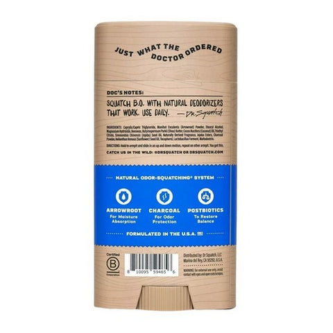 Dr. Squatch, Mens Natural Deodorant Fresh Falls, 2.65 Oz