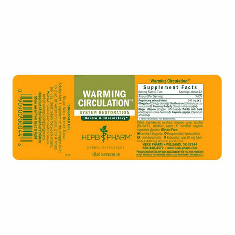 Herb Pharm, Warming Circulation Tonic, 1 Oz