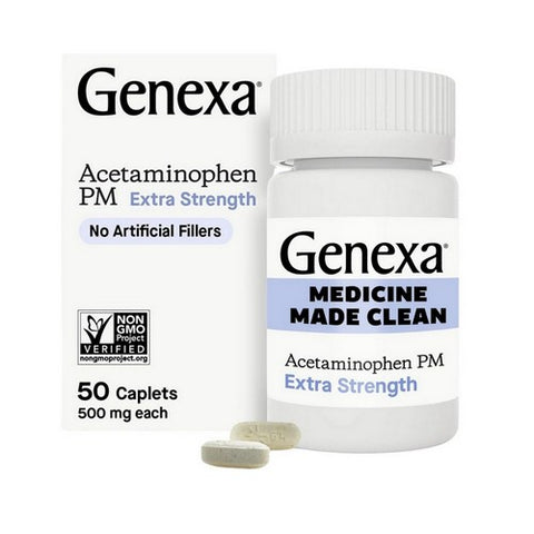 Genexa, Acetaminophen PM Extra Strength, 50 Count