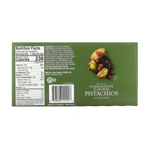 Sahale Snacks, Glazed Pomegranate Pistachio Mix, 1.5 Oz (Case of 9)