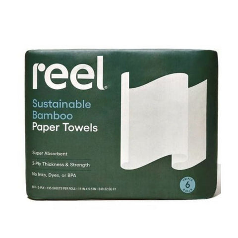 Reel, Paper Bamboo Paper Towels, 6 Count (Case Of 2)