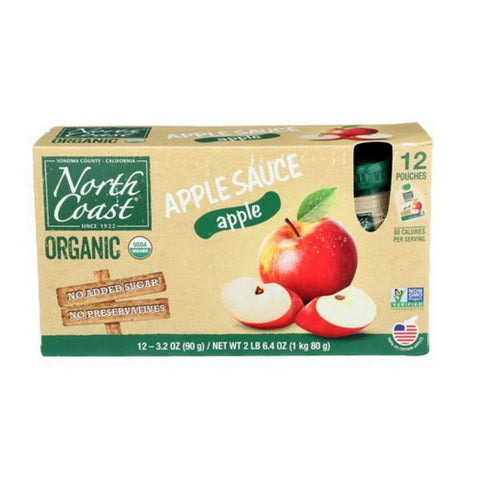 Organic Apple Sauce Apple Flavor Pouches 3.2 Oz x 12 (Case Of 4) by North Coast