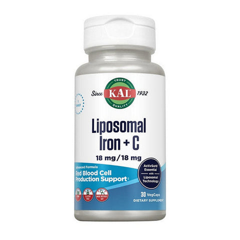 Kal, Liposomal Iron Plus C, 30 Veg Caps
