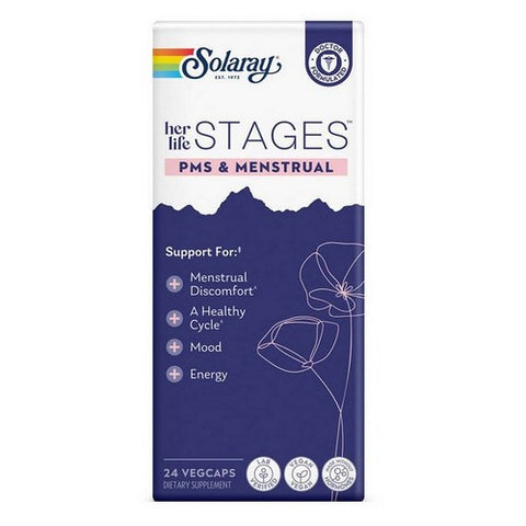 Solaray, PMS & Menstrual Support, 24 Count