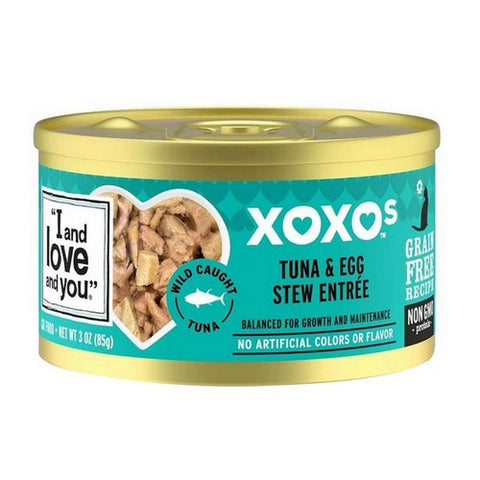 I And Love And You, Xoxos Tuna And Egg Stew Grain Free Canned Cat Food, 3 Oz (Case of 24)