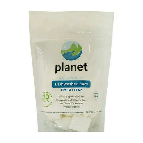 Automatic Dishwasher Pacs Free And Clear 20 Count (Case Of 12) by Planet Inc.
