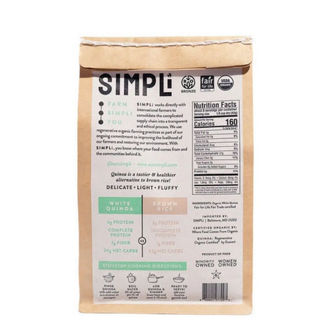 Simpli, White Quinoa Regenerative Organic, 12 Oz (Case of 8)