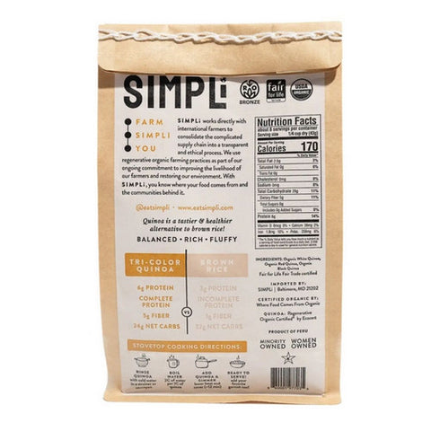 Simpli, Tricolor Quinoa Regenerative Organic, 12 Oz (Case of 8)
