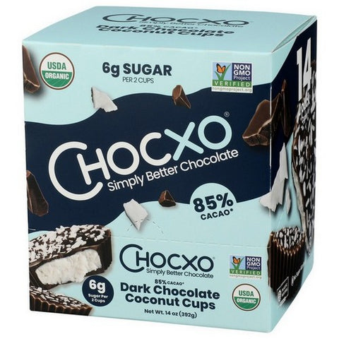 Chocxo, Choco Dark Chocolate Coconut Cups, 1 Oz (Case of 14)