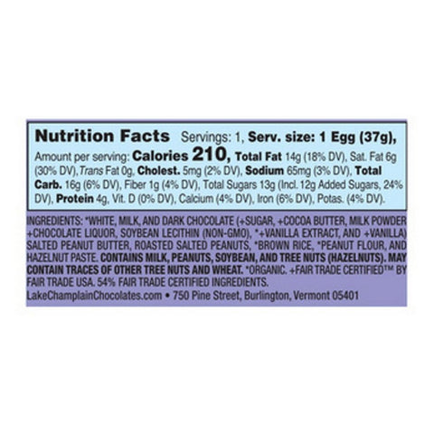 Lake Champlain, Crunch Peanut Butter Chocolate Easter Egg, 1.3 Oz (Case of 8)