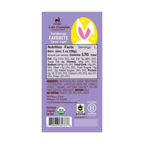 Lake Champlain, Milk Chocolate Bunny Baby, 1 Oz (Case of 16)