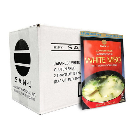 San J, Instant Soup White Miso, 0.42 Oz X 18 (Case Of 36)
