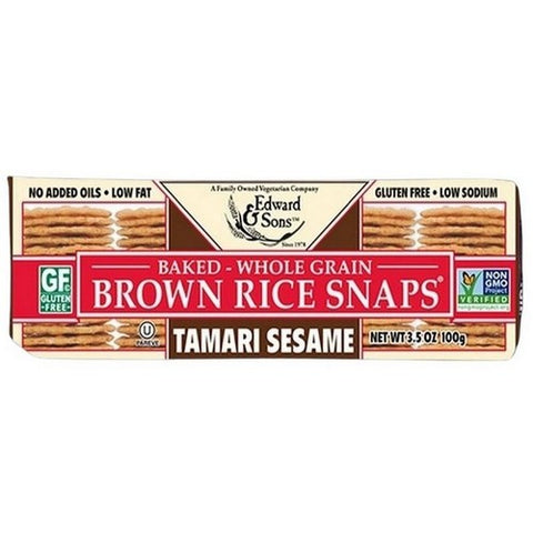 Edward And Sons, Tamari Sesame Brown Rice Snaps, 3.5 Oz (Case Of 12)