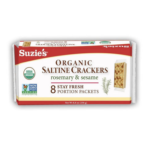 Suzies, Organic Saltines Rosemary Sesame, 8.8 Oz (Case Of 12)