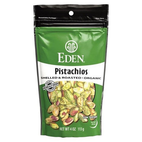Eden Foods, Organic Pistachios Shelled And Roasted, 4 Oz (Case of 15)