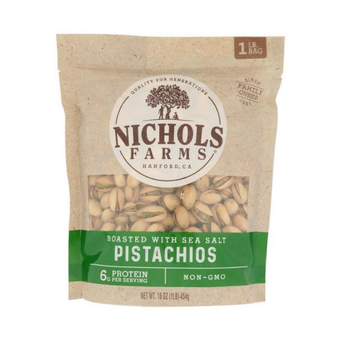 Nichols Farms, Nichols Farms Pistachio Shell Roasted Salted, 16 Oz (Case of 15)