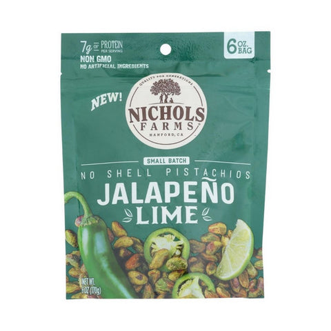 Nichols Farms, Pistachio No Shell Jumbo Lime, 6 Oz (Case of 15)