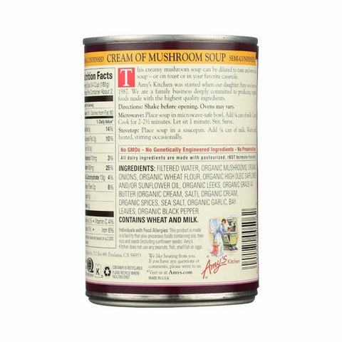 Amys, Organic Semi Condensed Cream Of Mushroom Soup, 14.1 Oz (Case Of 12)