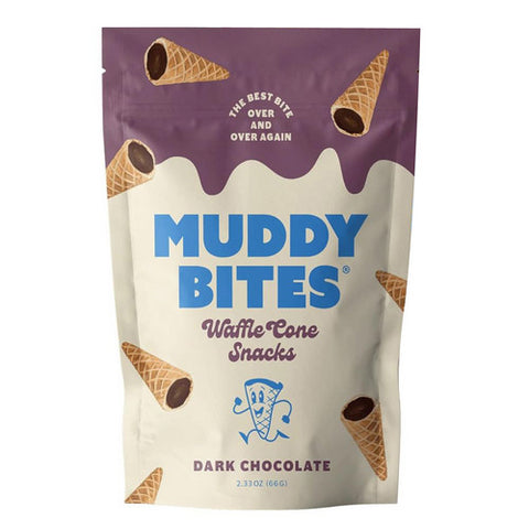 Dark Chocolate Waffle Cone Snacks 2.33 Oz (Case Of 12) by Muddy Bites