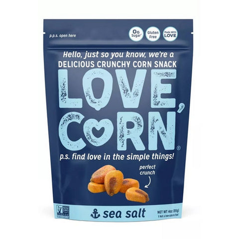 Premium Crunchy Corn Snack Sea Salt 4 Oz (Case Of 12) by Love Corn
