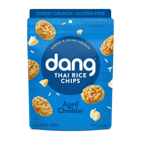 Sticky Rice Chips Aged Cheddar 3.5 Oz (Case Of 12) by Dang