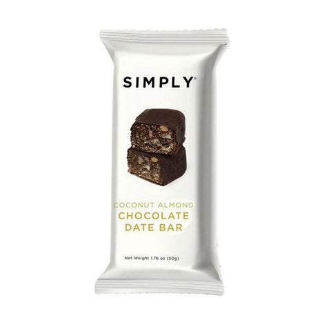 Simplygum, Coconut Almond Chocolate Date Bar, 1.76 Oz (Case Of 12)