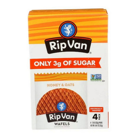 Rip Van Wafels, Illa Wafel Honey And Oats, 4.64 Oz (Case Of 12)
