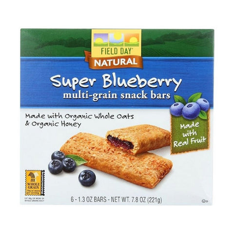 Field Day, Organic Blueberry Multi Grain Snack Bars, 1.3 Oz X 6 (ase Of 6)