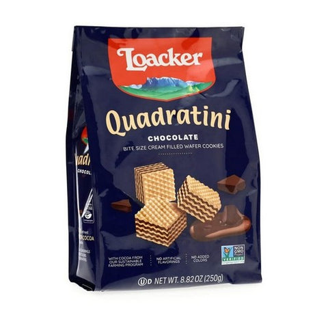 Quadratini Chocolate Wafer Cookies 8.82 Oz (Case Of 6) by Loacker