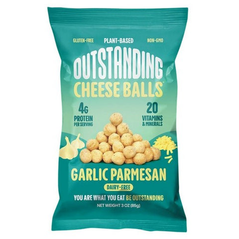 Outstanding, Cheese Balls Garlic Parmesan, 3 Oz (Case Of 8)
