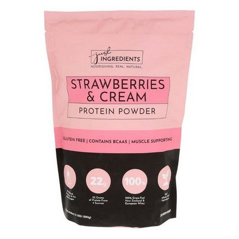 Just Ingredients, Strawberries And Cream Protein Powder, 2.16 Lb