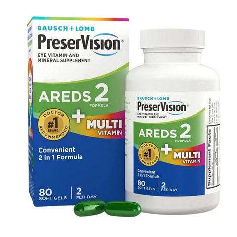 Bausch + Lomb, Lomb Preservision Areds 2 Formula And Multivitamin, 80 Softgels