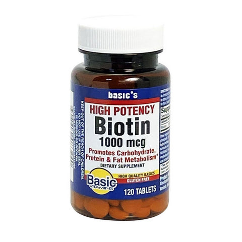 Basic Vitamins, Biotin, 1000 Mcg, 120 Tablets