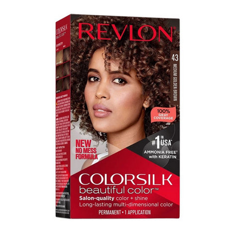 Revlon, Colorsilk Permanent Hair Color 43 Medium Golden Brown, 1 Count