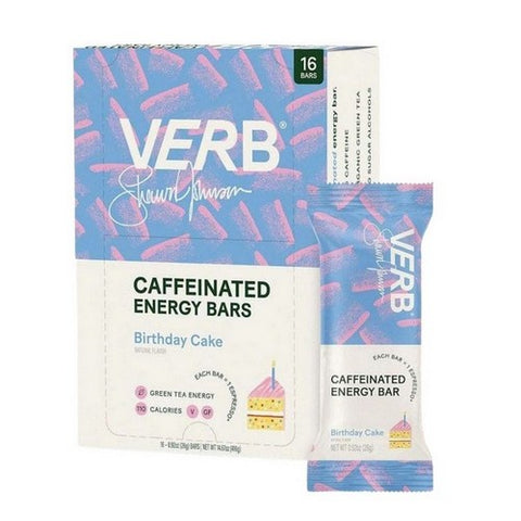 Verb Energy, Verb Energy Birthday Cake Caffeinated Energy Bar, 16 Count