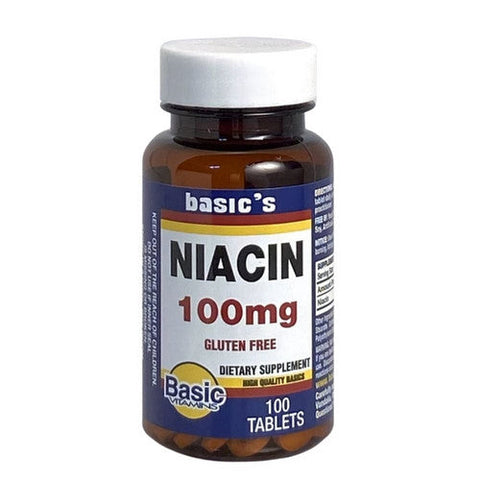 Basic Vitamins, Niacin, 100 Mg, 100 Tablets Basic Vitamins