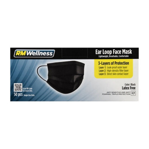 Ear Loop Face Mask 50 Count by RM Wellness