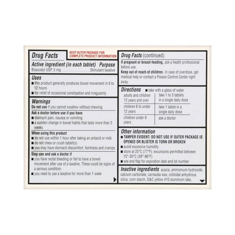 Foster And Thrive, Laxative Bisacodyl Usp, 5 MG, 25 Tabs