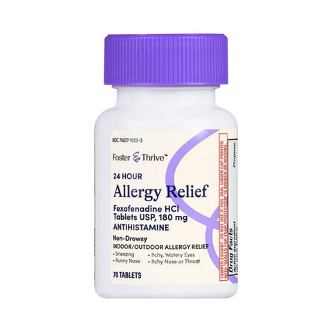 Foster And Thrive, 24 Hour Allergy Relief Fexofenadine Hcl, 70 Tabs