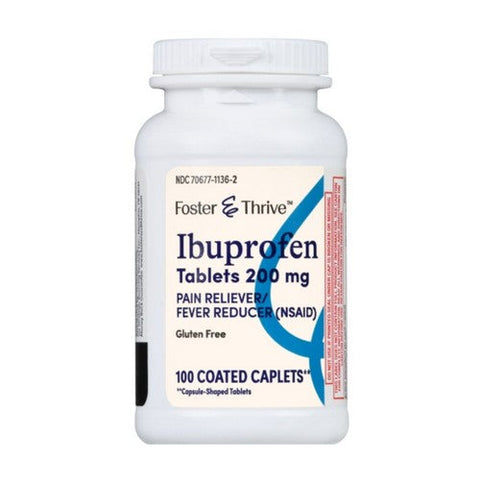 Foster And Thrive, Ibuprofen Coated Caplets, 200 Mg, 100 Tabs Foster And Thrive