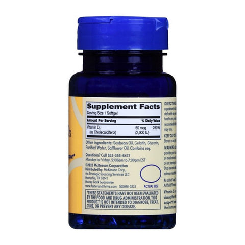 Foster And Thrive, Vitamin D3 Rapid Release, 50 Mcg, 100 Softgels