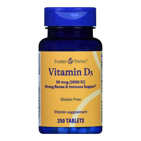 Foster And Thrive, Vitamin D3, 50 Mcg, 250 Tabs