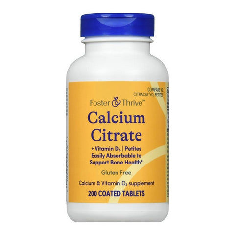 Foster And Thrive, Calcium Citrate + Vitamin D3 Petites Coated, 200 Tabs