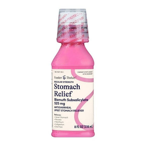 Foster And Thrive, Regular Strength Stomach Relief Bismuth Subsalicylate, 8 Oz